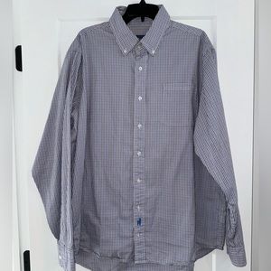 johnnie-O Blue and White Checkered Casual Button Down Shirt